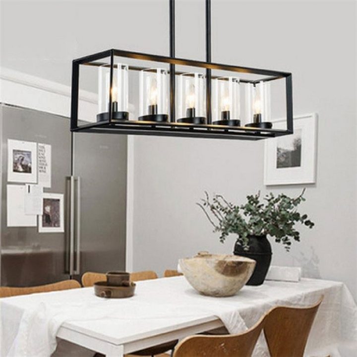 Post Moderne New Nordic Rectangulaire Restaurant Salle À tout Lustre Pour Salle À Manger
