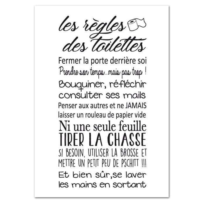 Poster Toilette – Achat / Vente Pas Cher destiné Affiche Toilettes