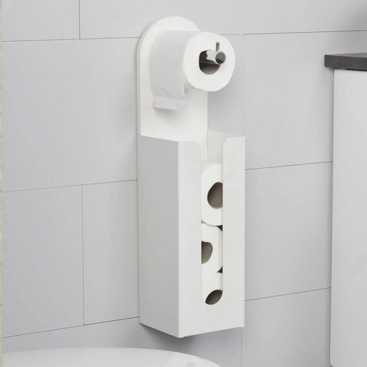 Rangement Rouleau Papier Toilette – Lave-Mains dedans Meuble Mural Toilette
