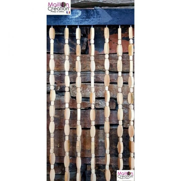 Ravissant Rideau De Porte En Perle De Bois Et Bambou dedans Rideau En Perle