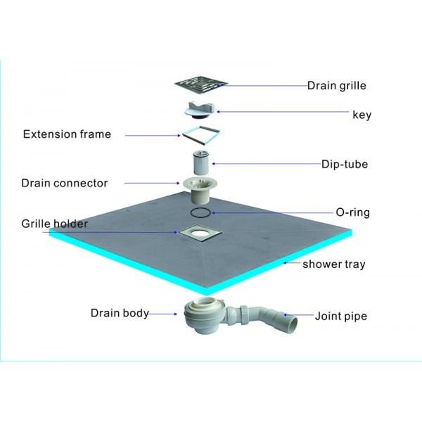 Receveur De Douche 100X100X4Cm Prêt À Carreler Avec Siphon dedans Bac À Douche À Carreler