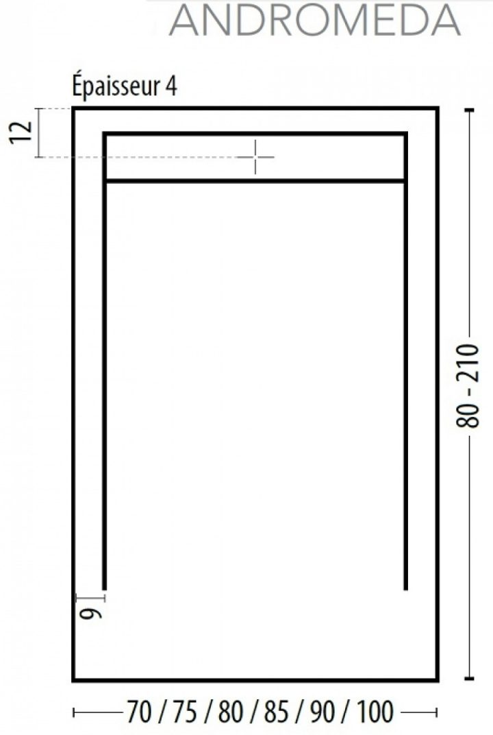 Receveur De Douche Écoulement Linéaire Andromède Graphite pour Receveur De Douche 90X80