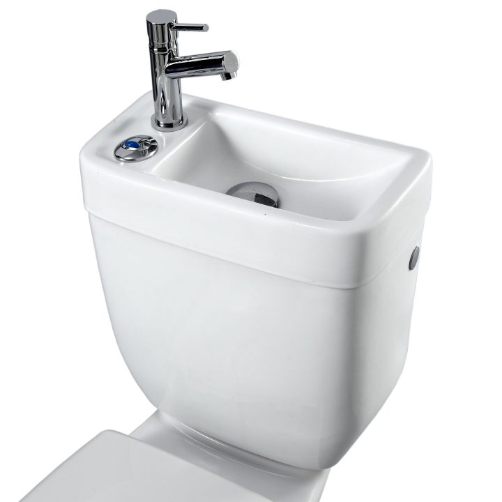 Réservoir Bas Wc Blanc Avec Lave Mains | Leroy Merlin tout Toilette Avec Lave Main