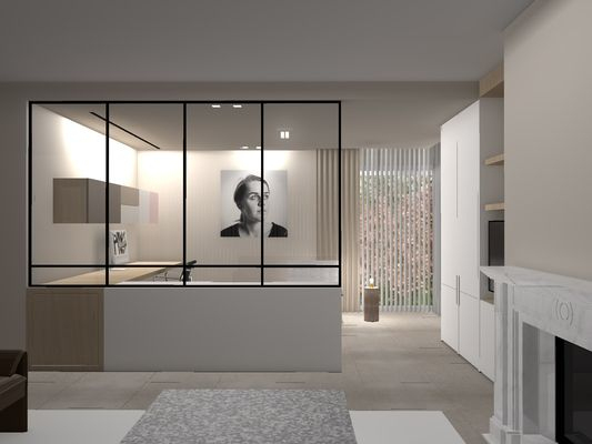 Résidence Brc – Interieurlabo | Entrée Minimaliste, Porte destiné Rideaux De Porte D Entrée