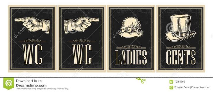 Rétro Affiche De Grunge De Vintage De Toilette Dames concernant Affiche Toilettes