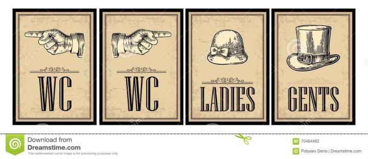 Rétro Affiche De Grunge De Vintage De Toilette Dames pour Affiche Toilettes