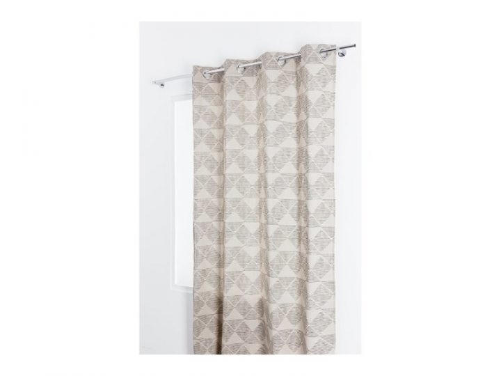 Rideau 138 X 260 Cm À Oeillets Tamisant Effet Naturel avec Rideau Forme Geometrique