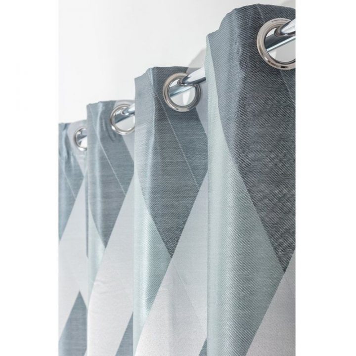 Rideau 140 X 240 Cm À Oeillets Formes G Éom Étriques Bleu avec Rideau Forme Geometrique