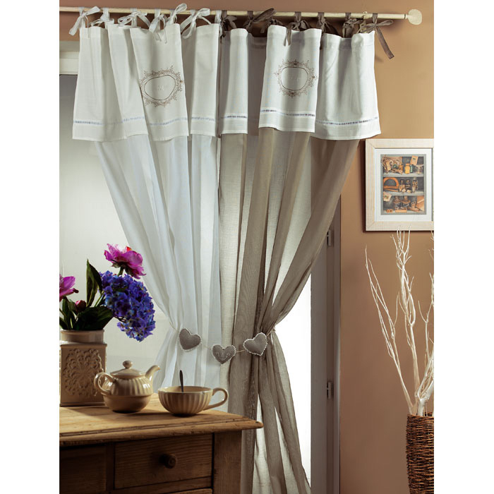 Rideau 140X260 Voile+Nouettes Lin – Acheter Ce Produit Au encequiconcerne Rideaux Voilages Avec Pattes