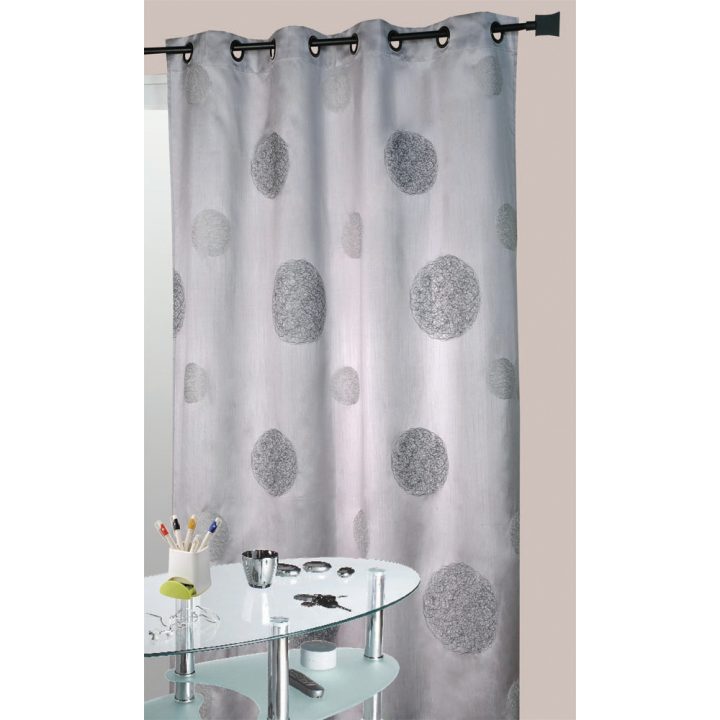 Rideau 5 Mondes 140X260Cm Gris – Rideau – Rideau, Voilage à Rideau Mauve Et Blanc