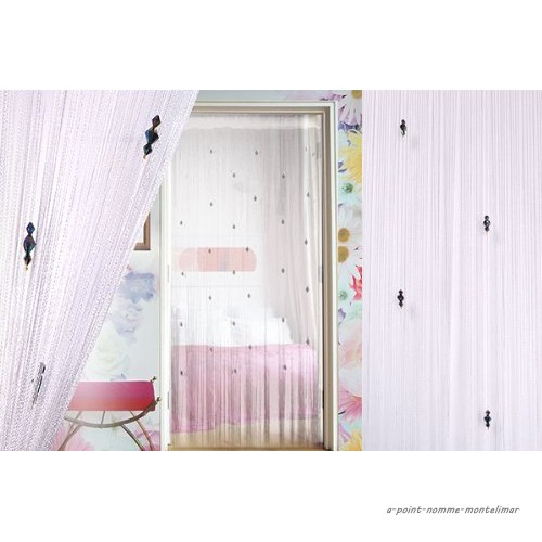 Rideau À Fil Blanc Et Perles Résistants Aux Bestioles Et à Rideau Fil Blanc