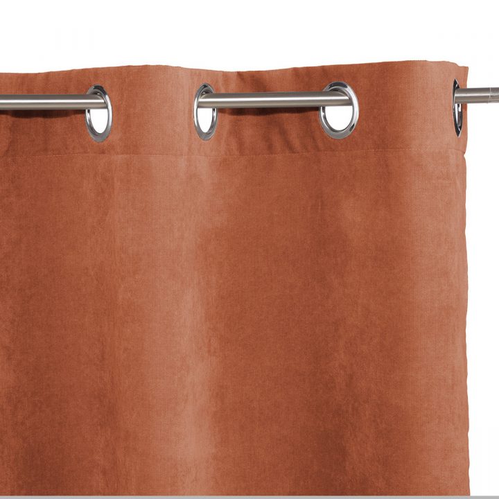 Rideau À L Aspect Velours Souple (Terracotta) – Homemaison encequiconcerne Rideaux À Lamelles Souples