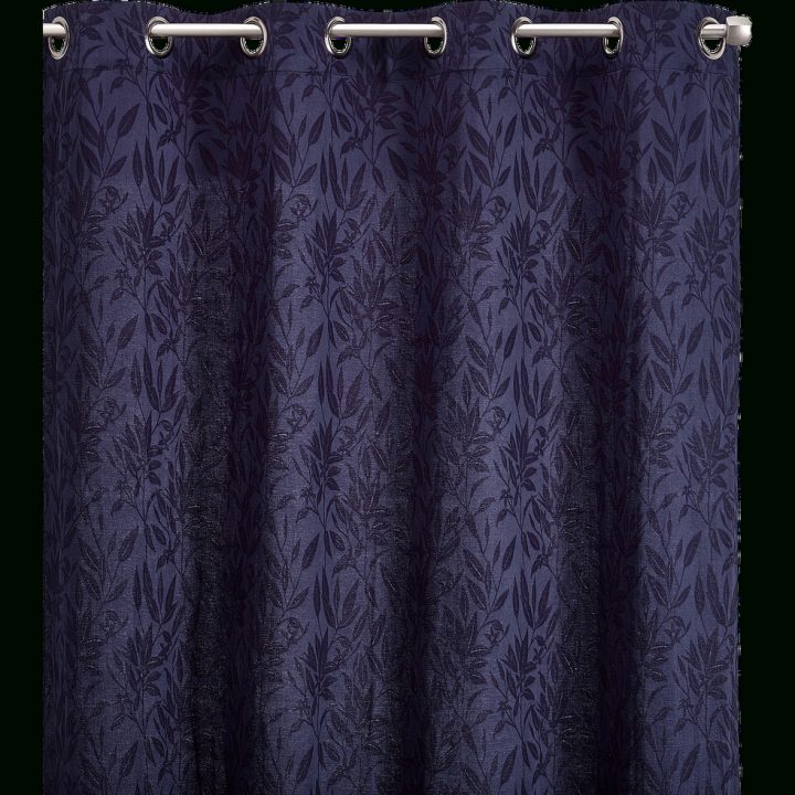 Rideau À Motif Brodé Bleu Calabrun 130X250Cm – Alinéa dedans Rideau Voilage Alinea