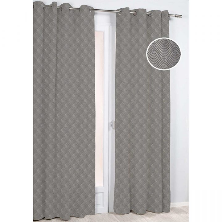 Rideau À Motif Géométrique "Feuille Stylisée" (Taupe destiné Rideau Motif Geometrique Rideau À Motif Géométrique "Feuille Stylisée" (Taupe destiné Rideau Motif Geometrique