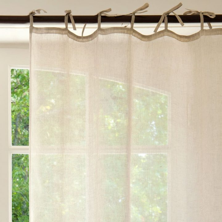 Rideau À Nouettes En Lin Beige 105X300 | Maisons Du Monde serapportantà Rideau Lin Beige