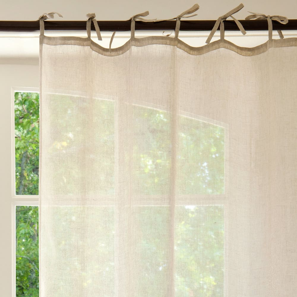 Rideau À Nouettes En Lin Beige 105X300 | Maisons Du Monde serapportantà Rideau Lin Beige