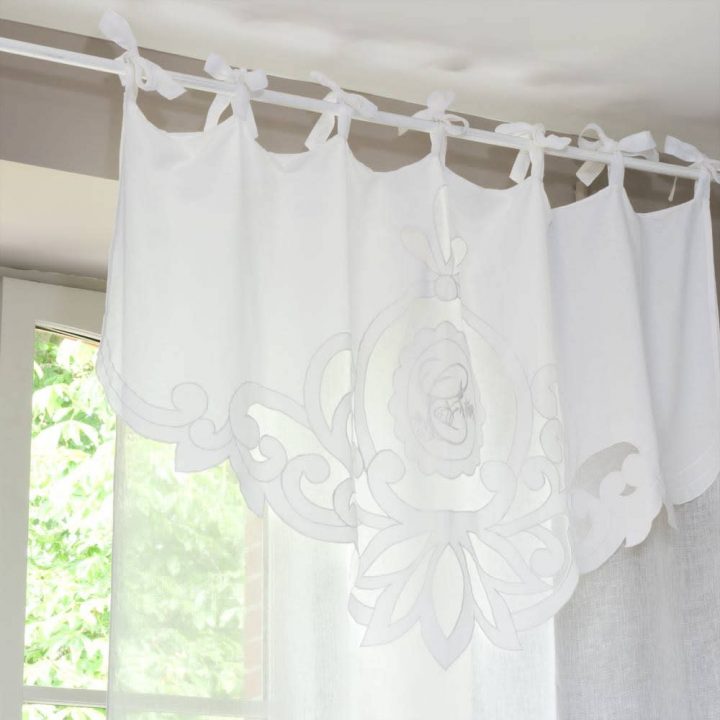 Rideau À Nouettes En Lin Blanc 140X300 Romance | Maisons intérieur Rideau En Lin Blanc