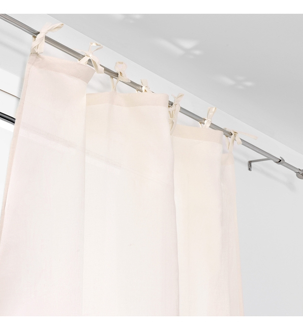 Rideau À Nouettes Purlin Lin Rose Poudré 140 X 280 Cm concernant Rideau Rose Poudré