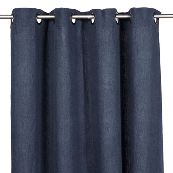 Rideau À Oeillets En Lin Épais Propriano Navy Harmony encequiconcerne Rideau Epais