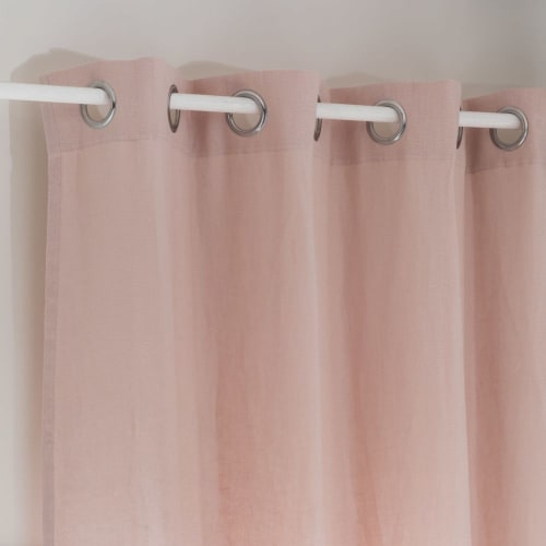 Rideau À Œillets En Lin Lavé Rose Poudré À L'Unité 130X300 tout Rideau Occultant Rose Poudré Rideau À Œillets En Lin Lavé Rose Poudré À L'Unité 130X300 tout Rideau Occultant Rose Poudré