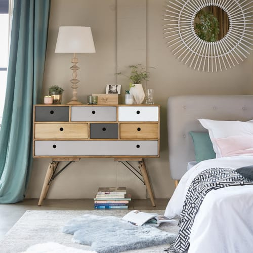 Rideau À Œillets En Lin Lavé Vert De Gris À L'Unité concernant Rideau En Lin Gris