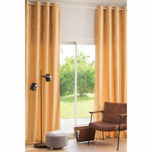 Rideau À Œillets En Velours Jaune Moutarde À L'Unité ...