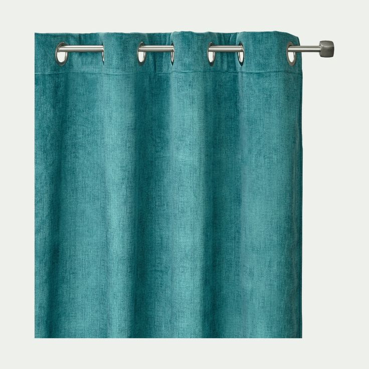 Rideau À Oeillets En Velours Vert D'Eau 140X260Cm - Alinéa concernant Rideaux Alinea