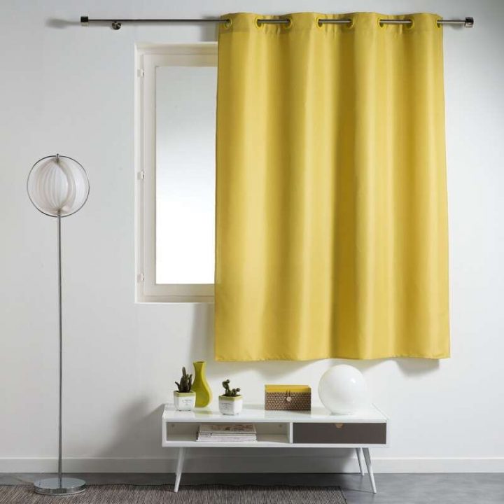 Rideau À Oeillets "Essentiel" 140X180 Cm Tilleul – Rideau But intérieur Rideau Occultant 140X180