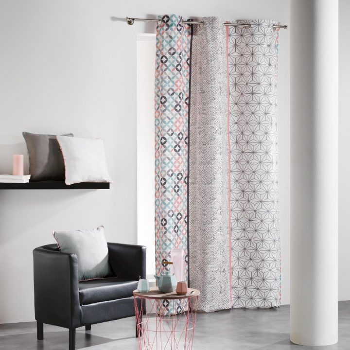 Rideau À Oeillets Motif Géométrique Rose Menthe – Rideau intérieur Rideau Motif Geometrique Rideau À Oeillets Motif Géométrique Rose Menthe – Rideau intérieur Rideau Motif Geometrique