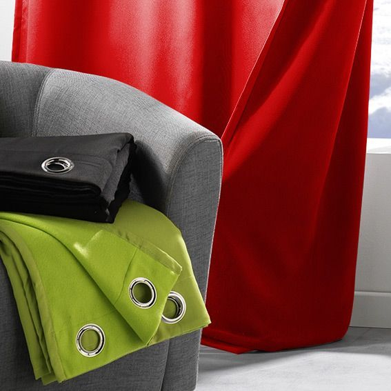 Rideau À Oeillets Obscurcissant Anti-Froid Polar Rouge dedans Rideau Plastique Anti Froid