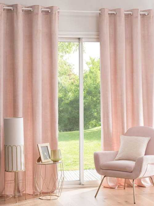 Rideau À Œillets Vieux Rose À L'Unité 140X250 Mayane dedans Rideau Velours Vieux Rose Rideau À Œillets Vieux Rose À L'Unité 140X250 Mayane dedans Rideau Velours Vieux Rose