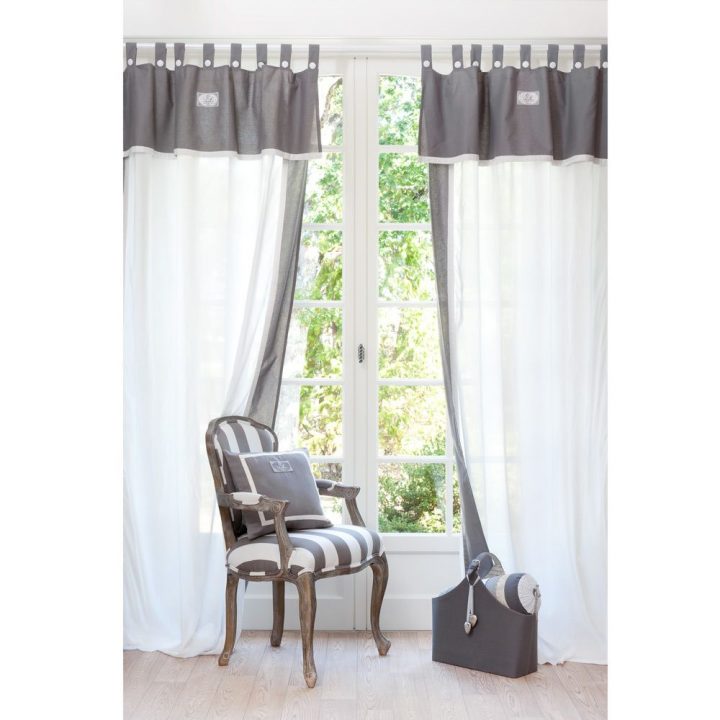 Rideau À Passants En Coton Blanc Et Gris 140 X 300 Cm tout Rideau Or Et Blanc Rideau À Passants En Coton Blanc Et Gris 140 X 300 Cm tout Rideau Or Et Blanc