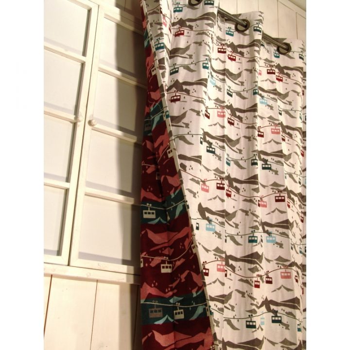 Rideau Ambiance Montagne Motif Télécabine serapportantà Rideaux Style Montagne Rideau Ambiance Montagne Motif Télécabine serapportantà Rideaux Style Montagne