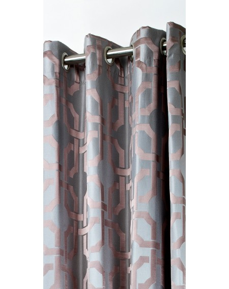 Rideau Ameublement Gris Anthracite Motif Géométrique Beige tout Rideau Rose Fushia Et Gris