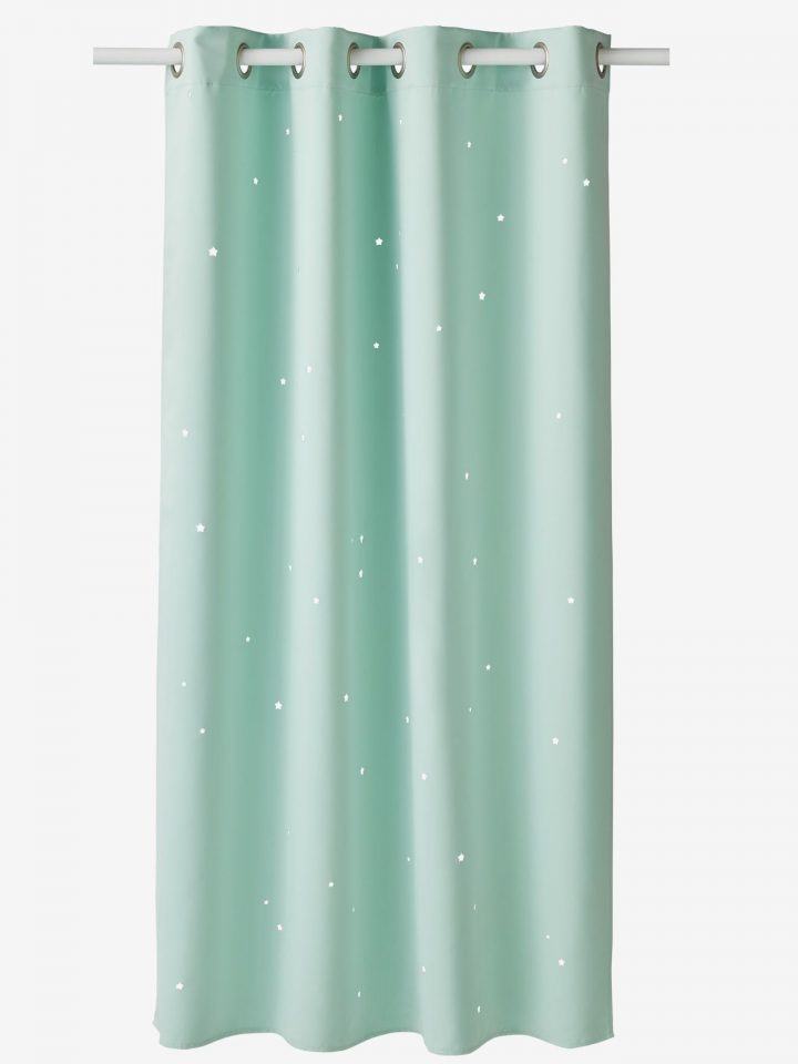 Rideau Assombrissant Étoiles Vert Amande – Vertbaudet dedans Rideau Enfant Vert