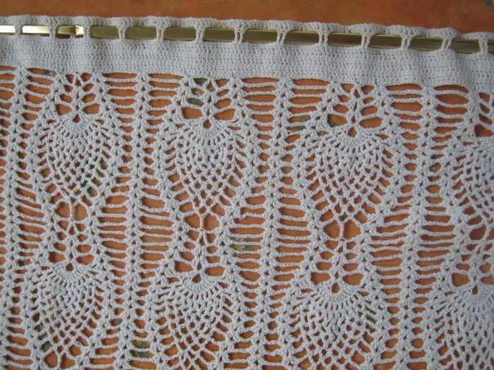 Rideau Au Crochet En Coton En Forme D'Ananas destiné Rideaux A Crochet