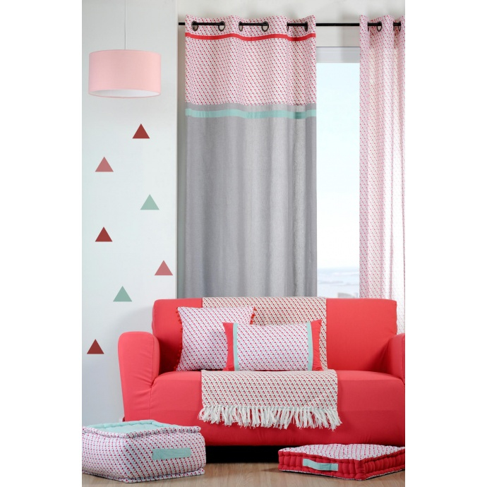 Rideau Avec Imprimé Géométrique Triangles (Rouge pour Rideau Geometrique Rideau Avec Imprimé Géométrique Triangles (Rouge pour Rideau Geometrique