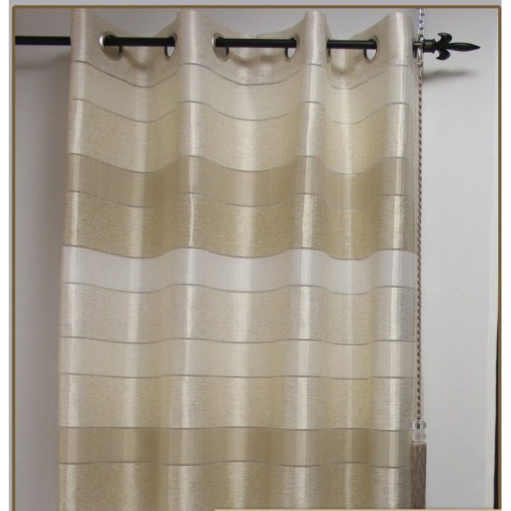 Rideau Beige Rayures Horizontales 140 X 260 pour Rideau Voilage Beige