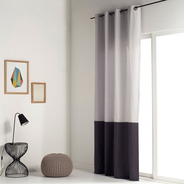 Rideau Bicolore Pur Coton Aguri | Rideaux, Décoration destiné Rideaux Occultants La Redoute