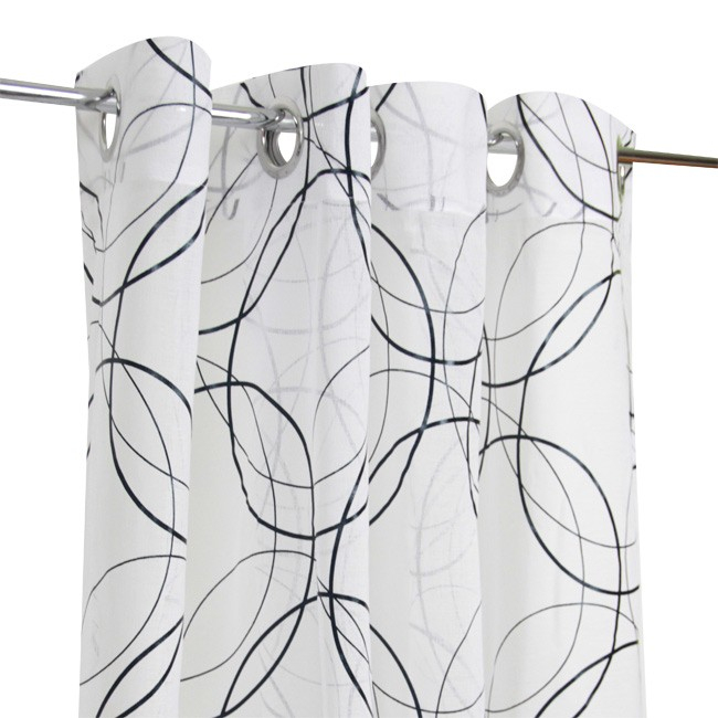 Rideau Blanc Œillets Voile Tissé Noir à Rideau Or Et Blanc Rideau Blanc Œillets Voile Tissé Noir à Rideau Or Et Blanc