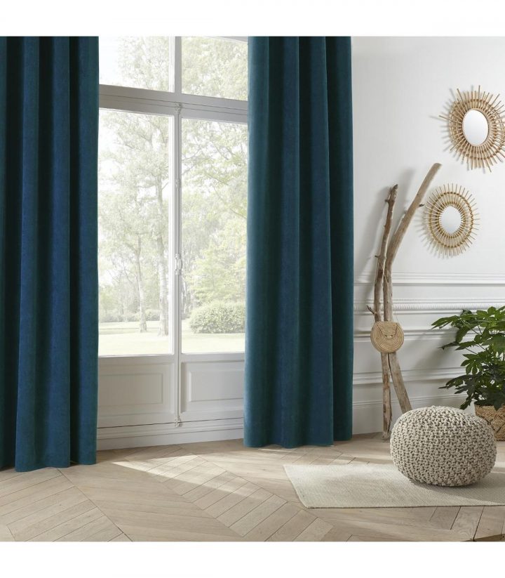 Rideau Bleu Canard 140X260 Memories – Decomania concernant Rideaux Occultants Bleu Canard