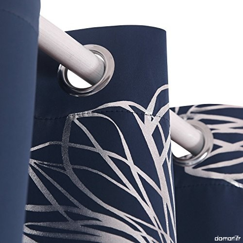 Rideau Bleu Marine Motif | Matelas – Rideau tout Rideau Quadrilobe