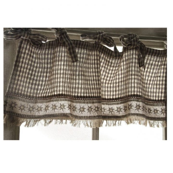 Rideau Brise Bise Vichy Et Edelweiss Beige Motif Coton dedans Rideau Vichy Rideau Brise Bise Vichy Et Edelweiss Beige Motif Coton dedans Rideau Vichy