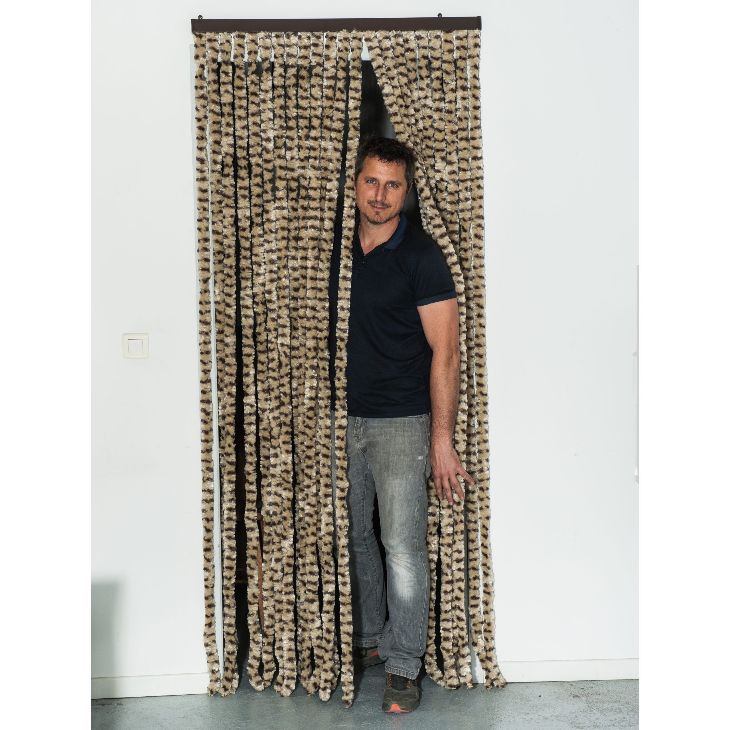 Rideau Chenille Marron Et Beige (90X220Cm) Werkapro | Werkapro serapportantà Rideau Marron Beige Rideau Chenille Marron Et Beige (90X220Cm) Werkapro | Werkapro serapportantà Rideau Marron Beige