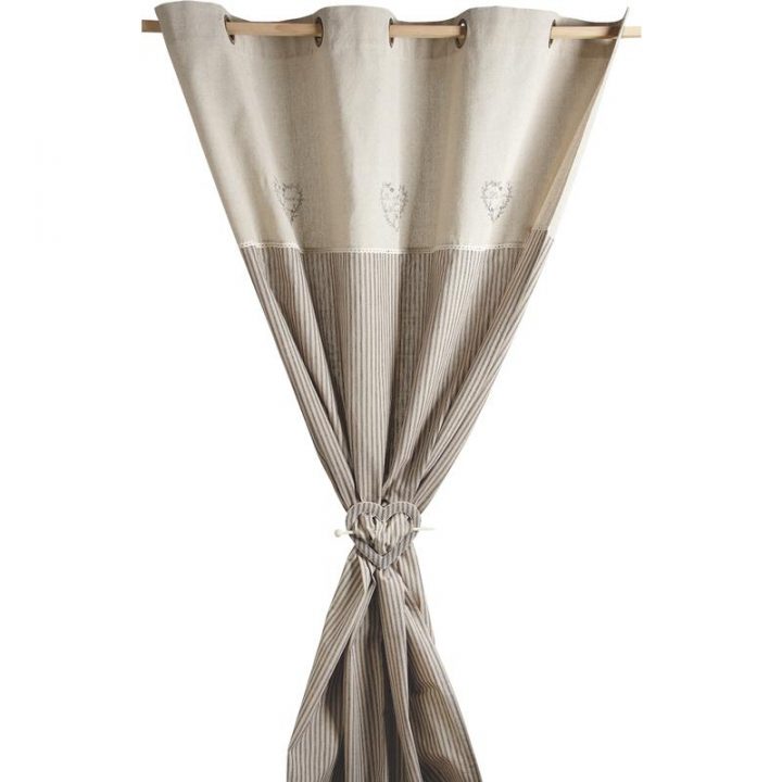 Rideau Coeurs Gris Avec Embrasse – Nri1870 | Aubry-Gaspard intérieur Rideaux En Lin Pas Cher Rideau Coeurs Gris Avec Embrasse – Nri1870 | Aubry-Gaspard intérieur Rideaux En Lin Pas Cher