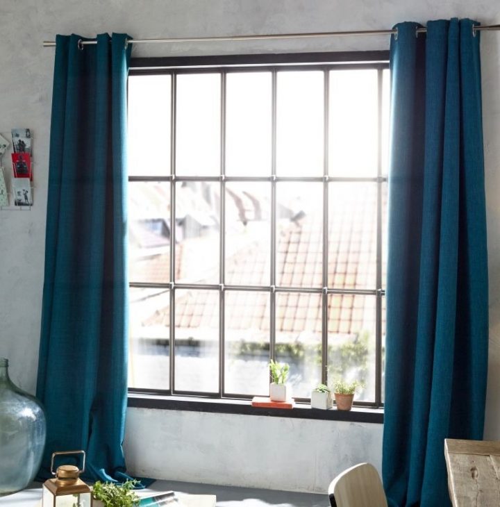 Rideau Colours Valencia Bleu 140 X 240 Cm | Rideaux Bleu avec Rideaux Occultants Bleu Canard