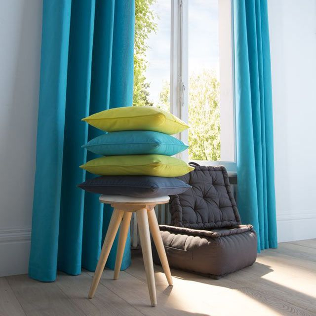 Rideau Colours Zen Turquoise 140 X 240 Cm | Déco Bleue tout Rideaux Occultants Turquoise