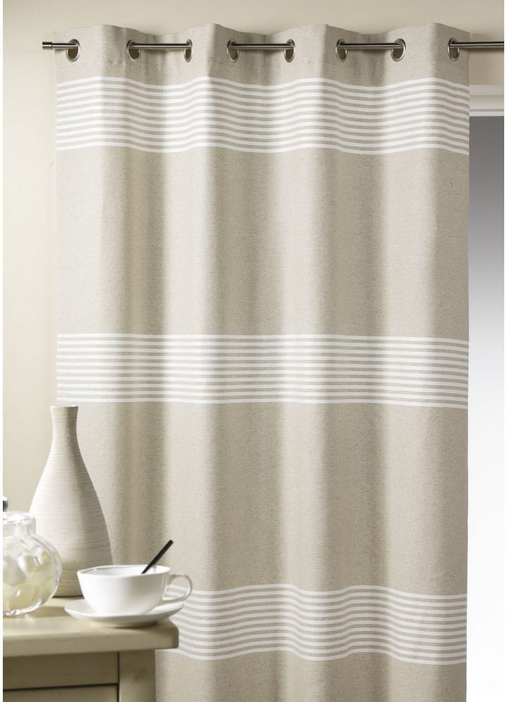 Rideau D Ameublement À Fines Rayures (Lin), (Noir à Rideau Mauve Et Blanc Rideau D Ameublement À Fines Rayures (Lin), (Noir à Rideau Mauve Et Blanc