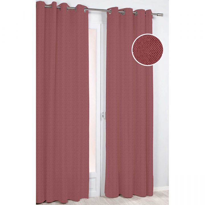 Rideau D Ameublement À Petite Maille (Framboise), (Bleu dedans Rideau Framboise
