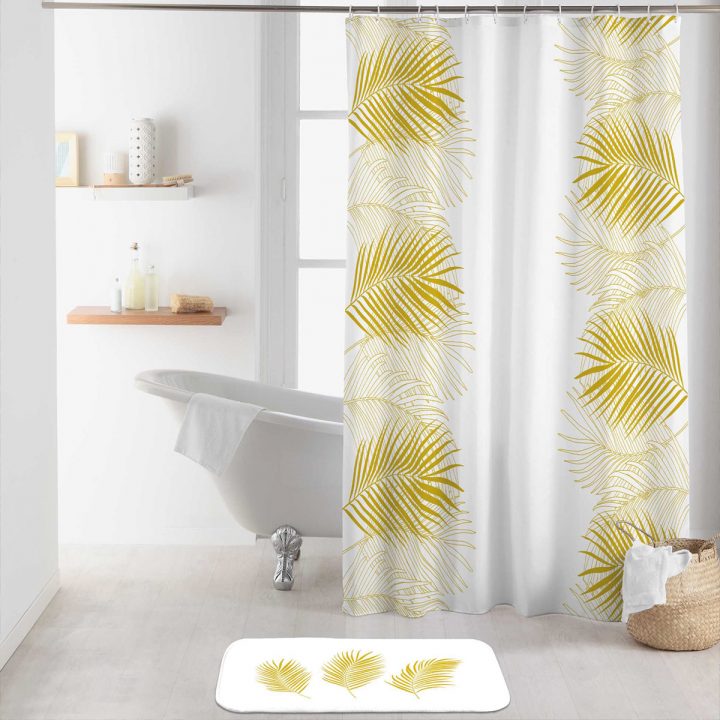 Rideau De Douche Aux Feuilles Dorées (Blanc), (Noir destiné Rideau De Douche Chic Rideau De Douche Aux Feuilles Dorées (Blanc), (Noir destiné Rideau De Douche Chic